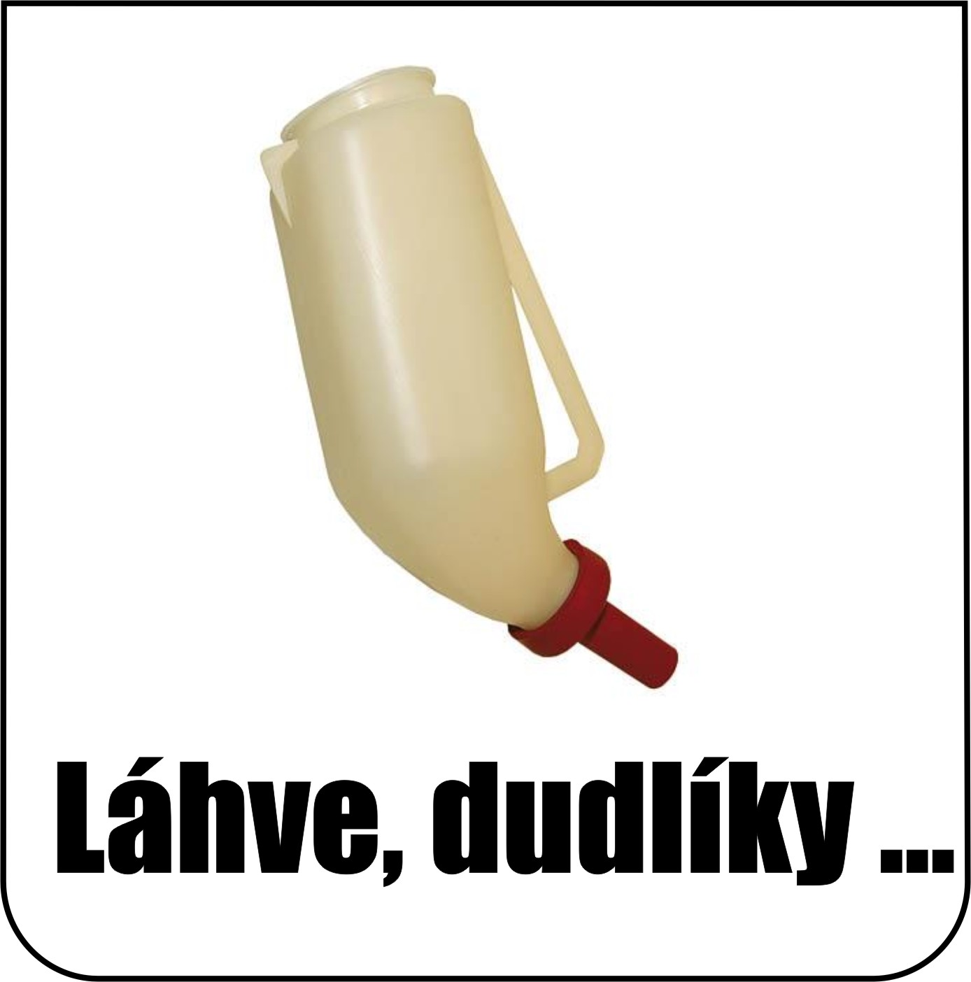 Láhve, dudlíky, kbelíky pro chov telat
